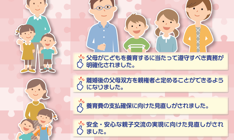 民法等の一部を改正する法律（父母の離婚後等の子の養育に関する見直し）について
